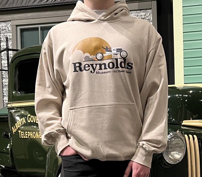 Cream Hoodie with Model T Graphic