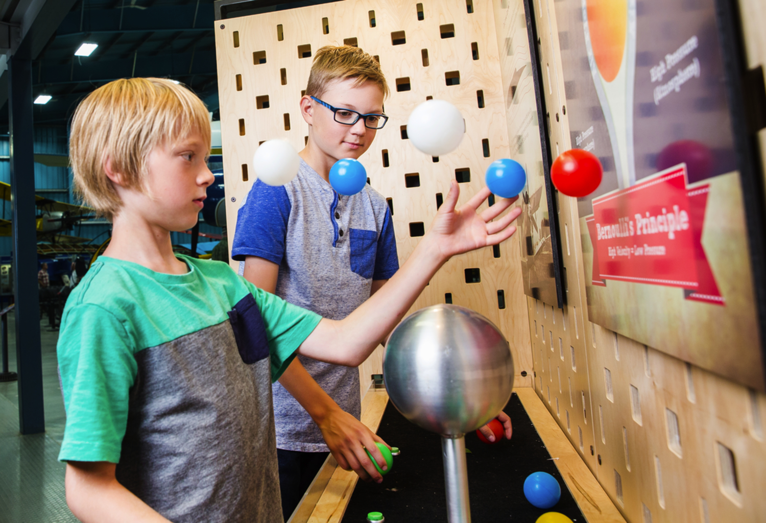 Students experimenting with the Bernoulli Bench