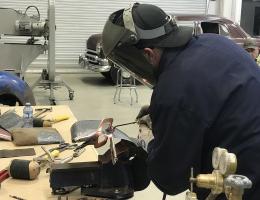 Welding during Metal Finish Repair workshop